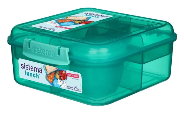 Sistema Bento Lunch Cube 1.25l Opdelt Madkasse Inkl Bæger - Aqua