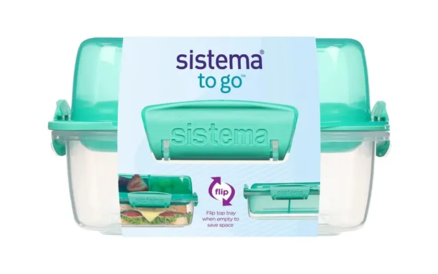 Sistema Lunch Stack Square Opdelt Flip Madkasse Aqua