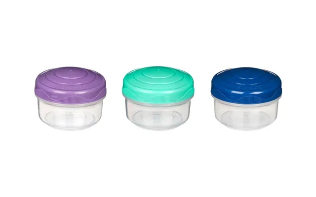 Sistema Mini Bites Beholdere 3 Stk Lilla Aqua Og Mørkeblå Låg
