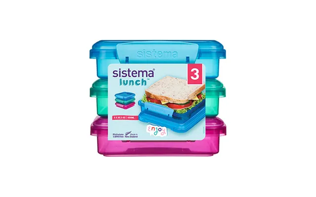 Sistema Sandwich Box Coloured 3 Stk 450 Ml
