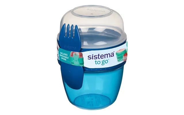 Sistema Snack Capsule To Go 515 Ml Mørke Blå - To Bøtter I Én Inkl Ske Gaffel