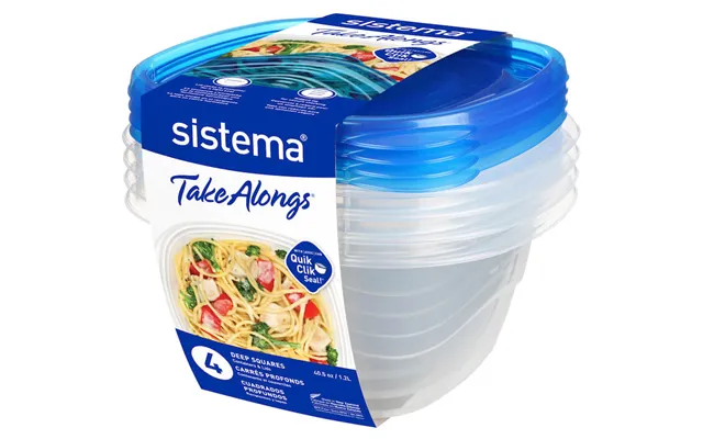 Sistema Takealongs Deep Square Opbevaringsbokse 4 Pack 1,2l