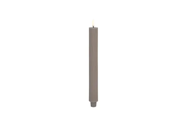 Uyuni Kunstig Stearinlys Rillede Kronelys Sandstone H25,5 Cm
