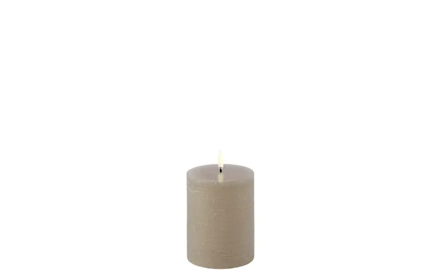 Uyuni Led Pillar Bloklys M. 3d Flamme Ø7.8x10 Cm Sandstone