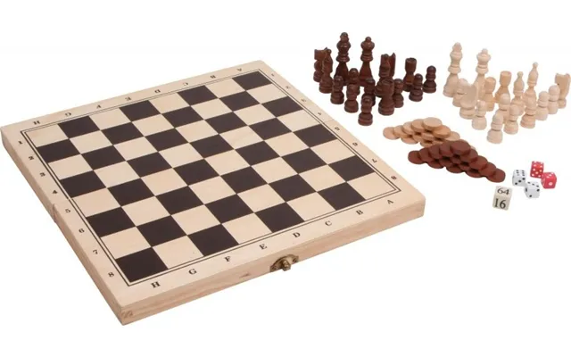 3-i-1 Backgammon, Skak Og Dam Brætspil - Small Foot