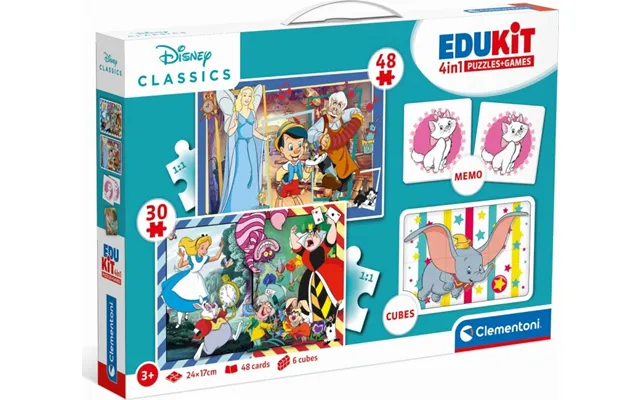 Disney Puslespil Og Vendespil - Edukit 4-i-1