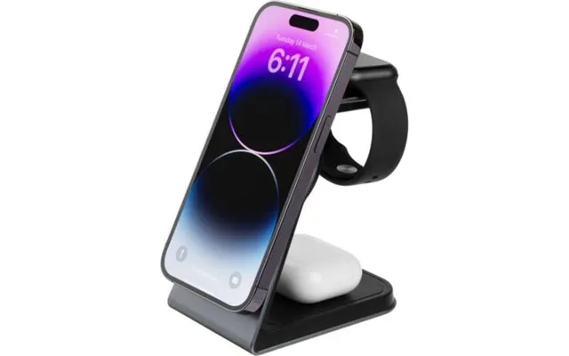 Fixed - 3in1 Mag Aluminum Wireless Charging Station Black
