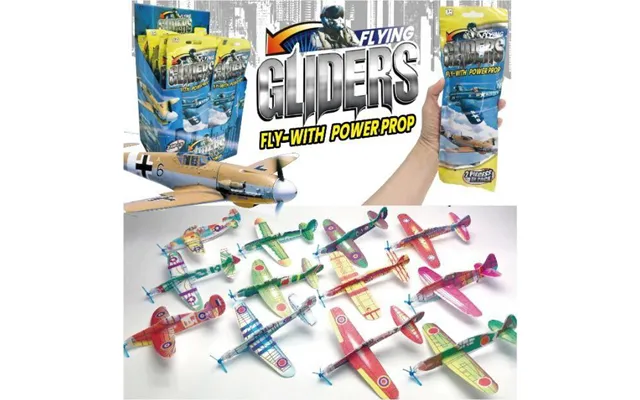 Flying Glider Farvede Papfly - 2 Stk