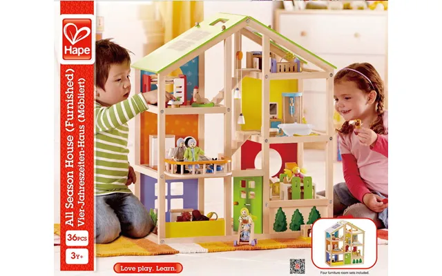 Hape - Dukkehus Med Møbler