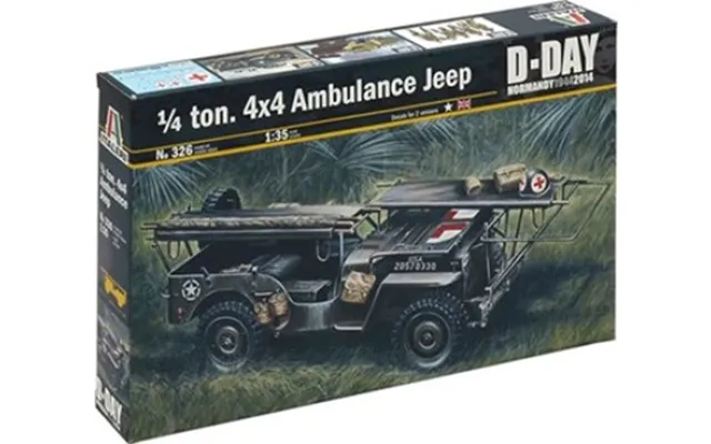 Italeri - 1 4 Ton. 4x4 Ambulance Jeep Bil Byggesæt