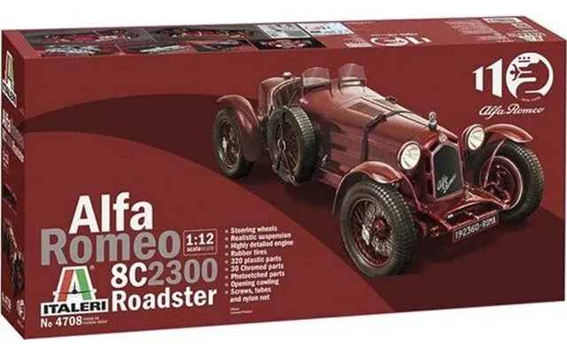 Italeri - Alfa Romeo 8c 2300 Roadster Bil Byggesæt