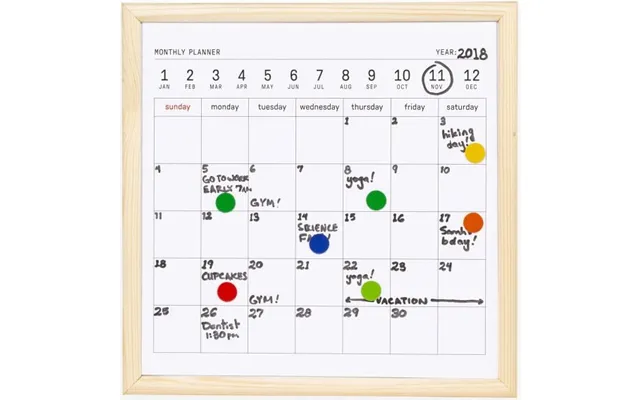 Kikkerland - Mini Whiteboard Kalender Inkl. Tusch