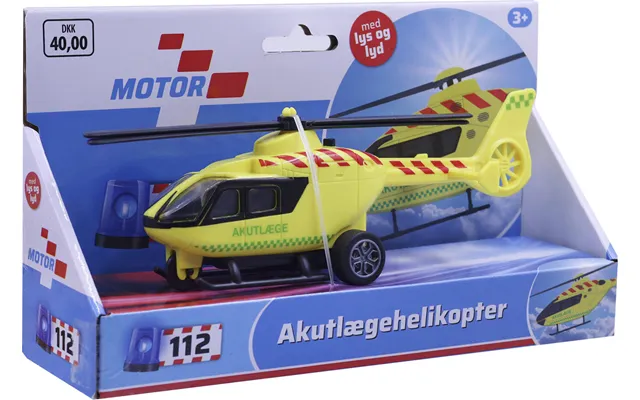 Legetøjs Akutlæge Helikopter Med Lys Og Lyd - 20 Cm