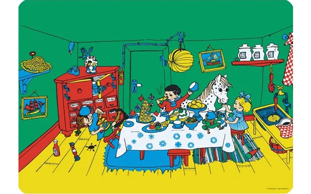 Pippi Langstrømpe - Dækkeserviet Til Børn