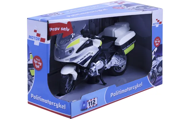 Politi Motorcykel Legetøj Med Lys Og Lyd - 18 Cm