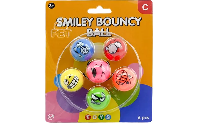 Smiley Hoppebolde Sæt - 6 Stk.