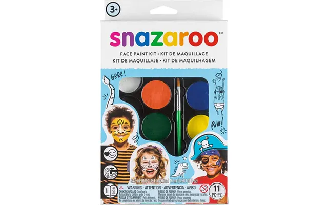 Snazaroo - Ansigtsmaling Sæt Med 10 Farver Og Idéhæfte