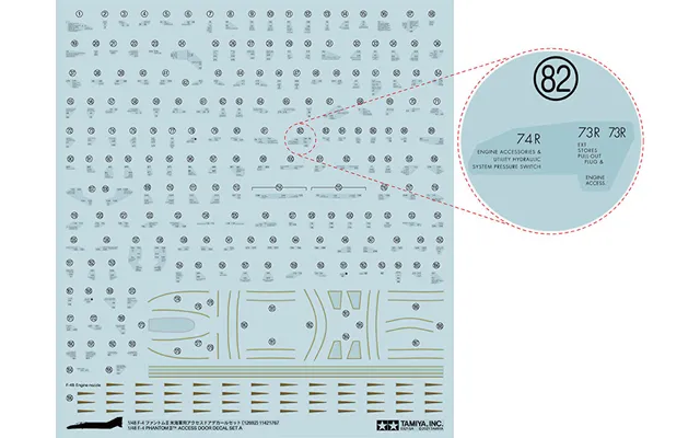 Tamiya - Detail-up Parts Decal Set A Til F-4 Phantom Ii