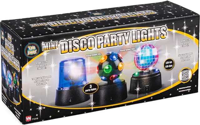 Top Light - 3 Mini Diskolamper Sæt Til Børn