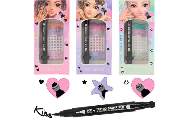 Top Model - Tattoo Pen Med Glitter Sten