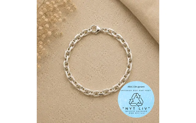 Nyt Liv - Anker Facet Sølv Armbånd, 5,3mm Bred