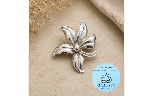 Nyt Liv - Blomster Broche I Sterling Sølv, 50 X 44mm