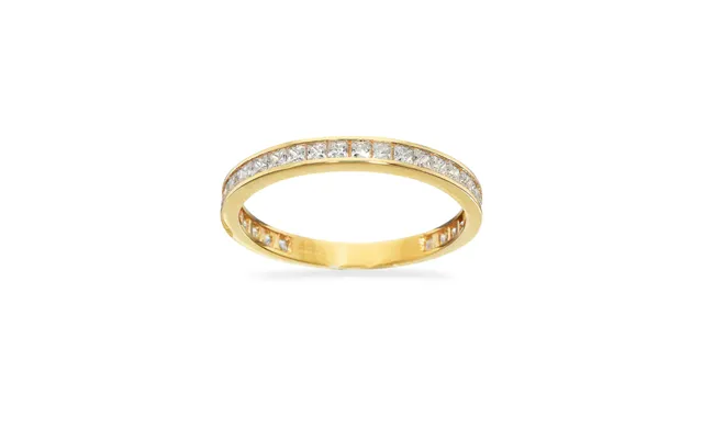 Scrouples - 8 Karat Guld Bånd Ring Med Cubic Zirkonia