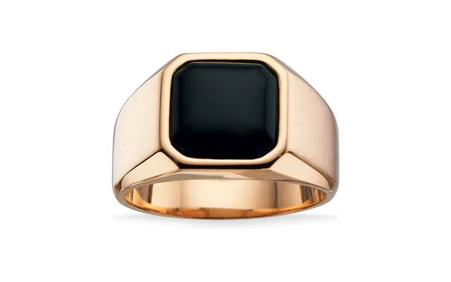 Scrouples - Forgyldt Sølv Ring Med Onyx