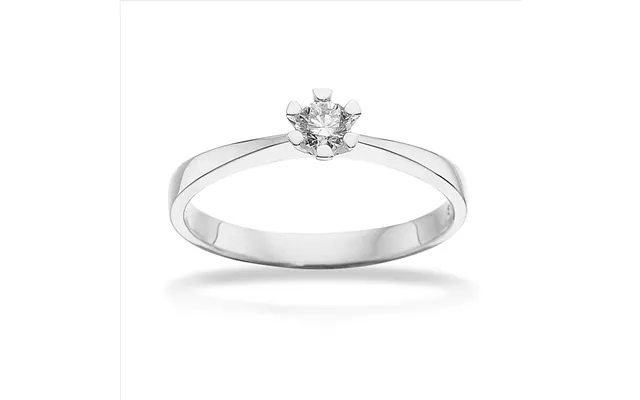 Vida - Hvidguld Ring Med Diamant 0,15ct