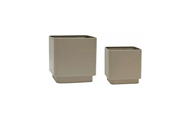 Hübsch Cube Potte - Brun Sæt Af 2