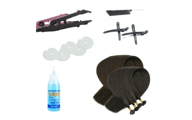 Startkit Til Hot Fusion Extensions - Mørkebrun 2 47 Cm 100 Gram Sort