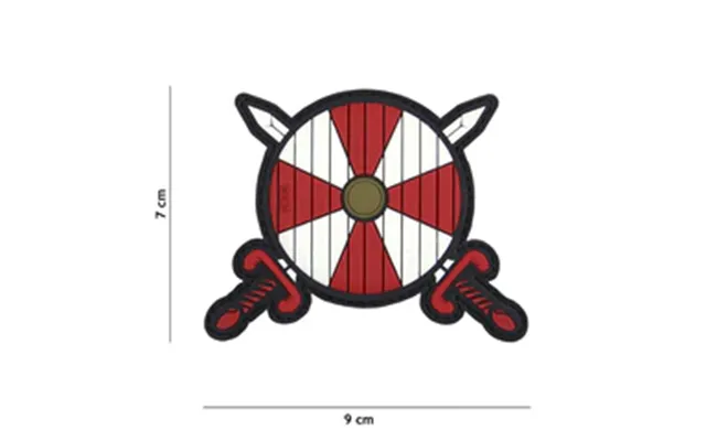 Patch 3d Pvc - Vikingskjold Med 2 Sværd