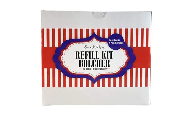 Bolsjesæt Refill. Tutti Frutti Og Salt Karamel. Datovare