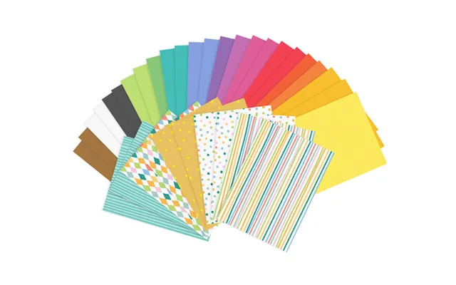 Farvet Kreativ Papir A4. Intense Mix. 34 Ark