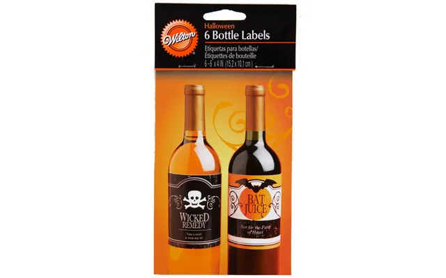 Halloween Labels Til Flasker. 6 Stk I Pakken.