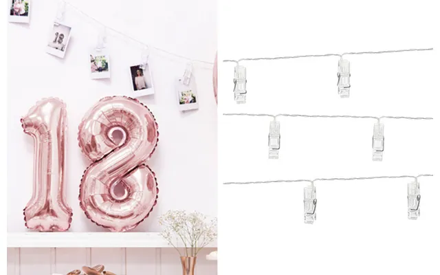 Led Photo Clips Lyskæde. 1,4 M