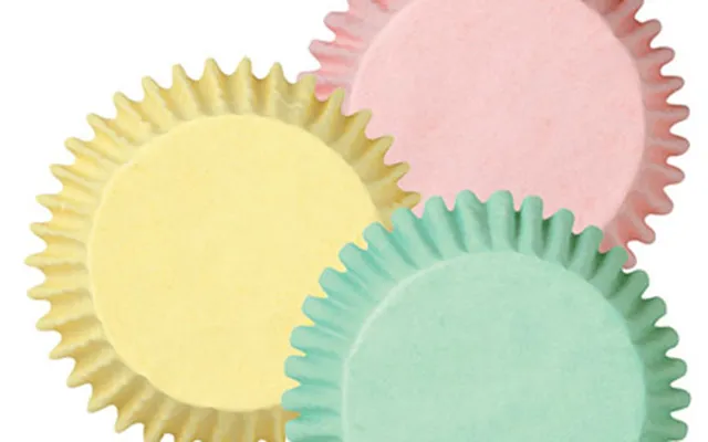 Mini Muffin Papirforme - Pastelfarvede.100 Stk