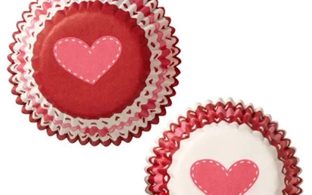 Valentine Mini Muffinforme I Papir. Hjerter