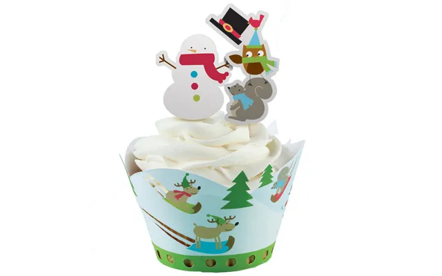 Vintertema Cupcake Wrap Med Kagepynt Pix.