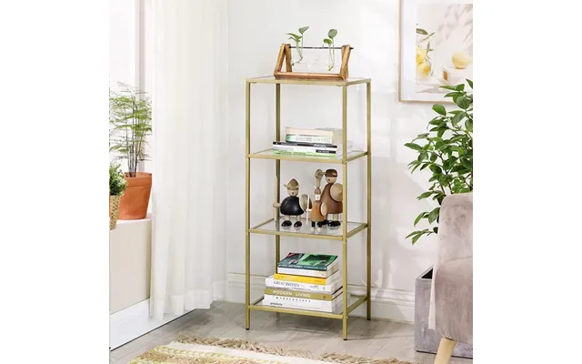 Badeværelsesreol Med Hærdet Glas Og Gyldent Stel 40x30x95