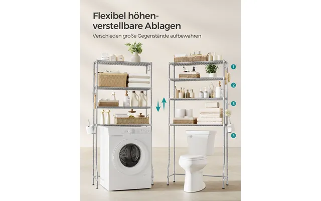 Badeværelsesreol - Stålreol Til Over Toilet Og Vaskemaskine