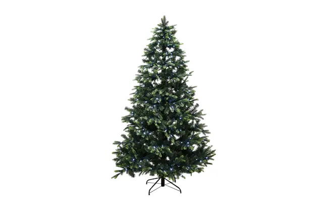 Juletræ På 180 X 122 Cm - Kunstigt Pe Pvc Med Farvet Hvidt Led