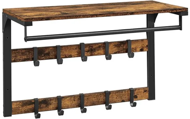 Knagerække Med Bøjlestang Og Hattehylde 65x30 Cm - Rustik Brun