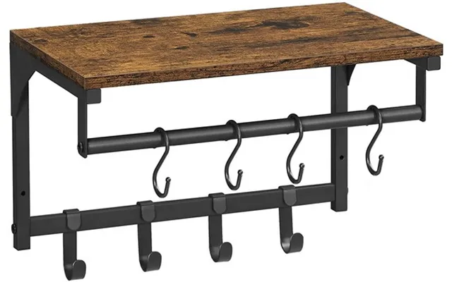Knagerække Med Hattehylde Og Bøjlestang 40x24x24 Cm - Rustik Brun