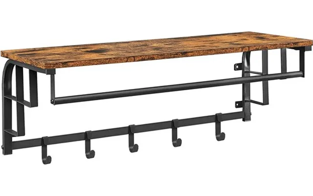 Knagerække Med Hattehylde Og Bøjlestang 80x30 Cm - Rustik Brun