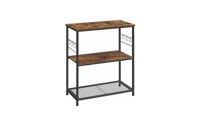 Køkkenø I Industrielt Design Med 3 Hylder - Rustik Brun 80x40x90