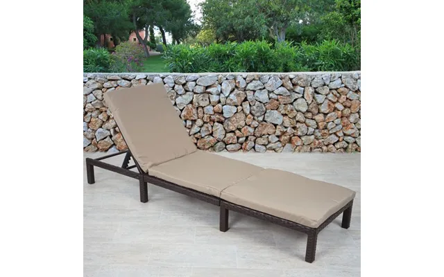 Polyrattan Liggestol - Brun Polyrattan Solseng Med 5 Cm Creme Hynde