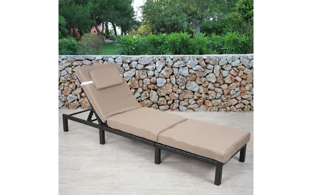 Polyrattan Liggestol - Sort Polyrattan Solseng Med 10 Cm Creme Hynde