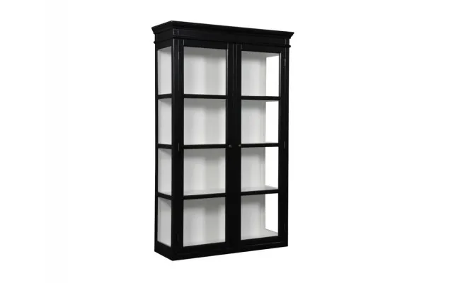 Birkholm Væghængt Vitrineskab - 170x100x38 Cm Sort Hvid