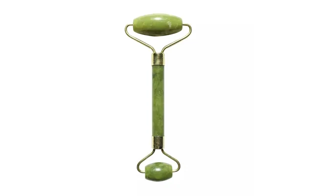 Ansigtsrulle Af Grøn Jade Dobbelt Rulle, Naturlig Sten, 16 X 7 Cm - Hedenhus Jade Roller
